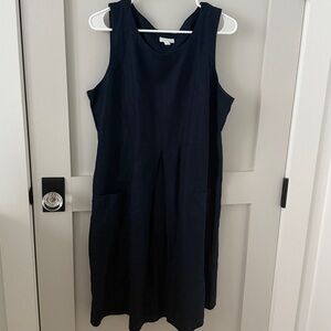 J. Jill Navy Love Linen Tank Shift Dress Size Large